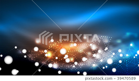 Shiny stars, neon glowing digital connected light 39470589