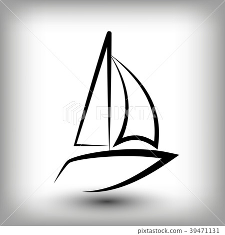 Yacht logo templates. Sail boat silhouettes. Yacht logo templates. Sail boat silhouettes. 39471131