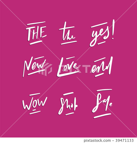 Handdrawn short vector words. Handdrawn short vector words. 39471133