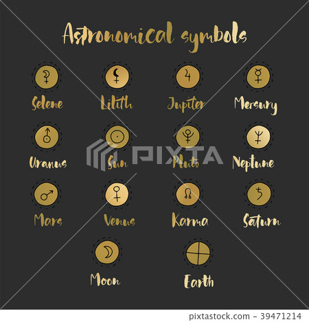 Astrology doodle symbols. Set of astrological 39471214