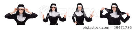 Young nun isolated on the white background Young nun isolated on the white background 39471786