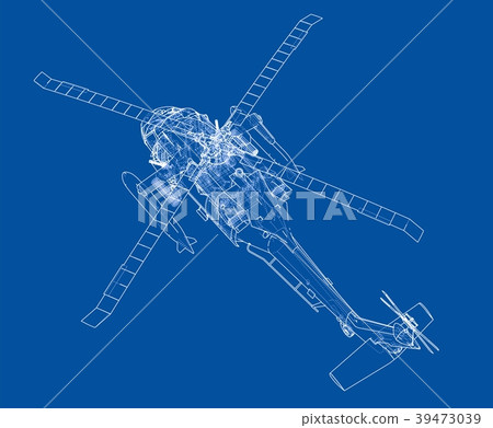 Helicopter outline. Military equipment 39473039