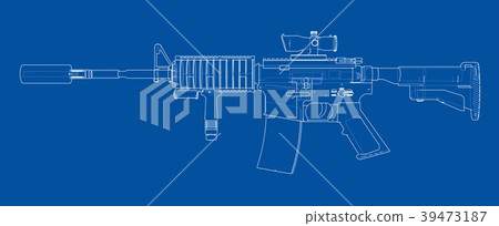 Machine Gun. 3d illustration 39473187