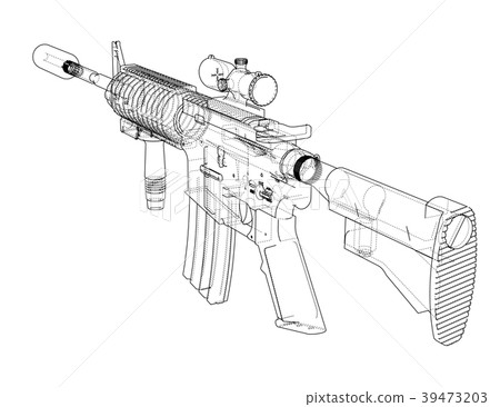 Machine Gun. 3d illustration Machine Gun. 3d illustration 39473203