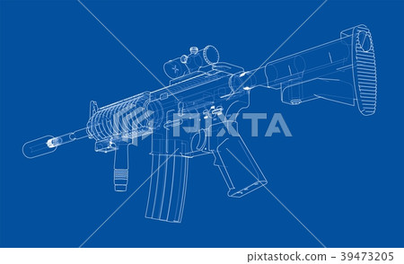 Machine Gun. 3d illustration 39473205