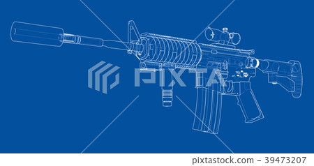 Machine Gun. 3d illustration 39473207