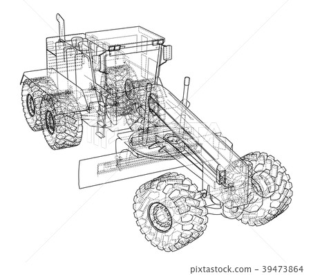 Road grader. 3d illustration Road grader. 3d illustration 39473864