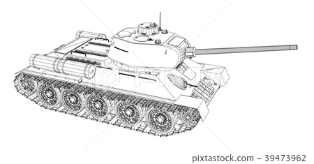 Blueprint of realistic tank 39473962
