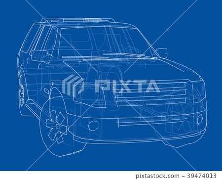 Car SUV drawing outline Car SUV drawing outline 39474013