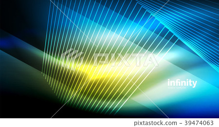 Shiny straight lines on dark background, techno 39474063