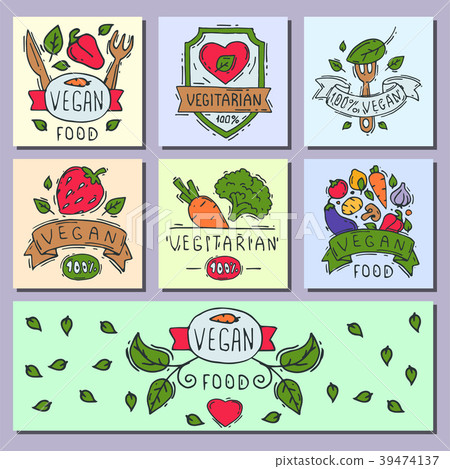 Hand drawn style of bio organic eco healthy food Hand drawn style of bio organic eco healthy food 39474137