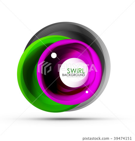Spiral swirl flowing lines 3d vector abstract 39474151