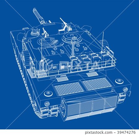 Blueprint of realistic tank 39474276