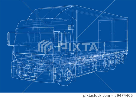 European truck outlined European truck outlined 39474406