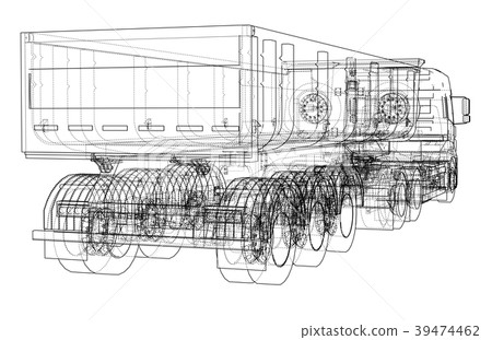 European truck outlined European truck outlined 39474462