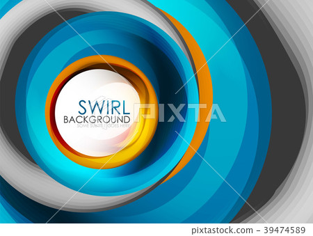 Spiral swirl flowing lines 3d vector abstract 39474589