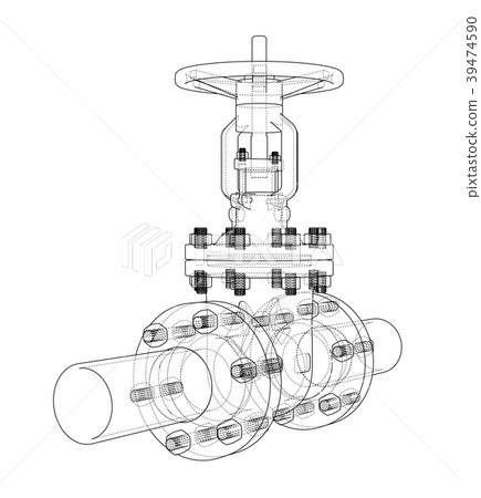 Industrial valve. 3d illustration 39474590