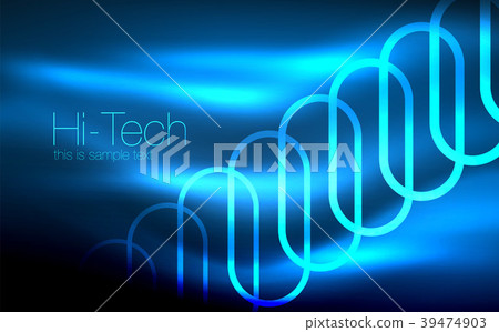 Glowing ellipses dark background, waves and swirl 39474903