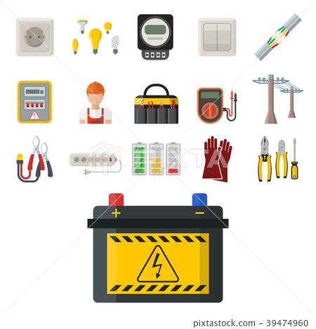 Energy electricity vector power icons battery 39474960