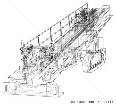 Horizontal directional drilling machine vector 39475111
