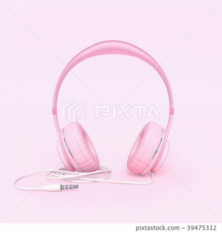 Headphone pink color minimal and pastel concept Headphone pink color minimal and pastel concept 39475312