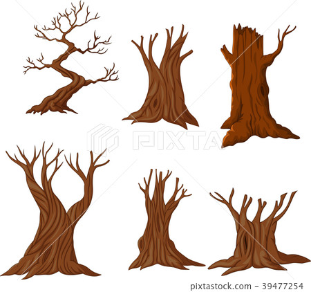 Set of cartoon dry trees Set of cartoon dry trees 39477254