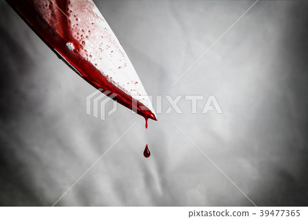knife smeared with blood and still dripping. 39477365