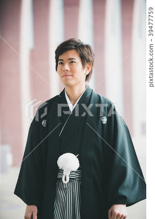 hakama with family crest, gents, male 39477759