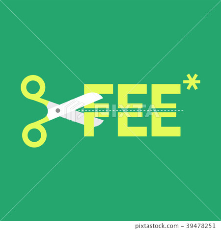 Cut fee by scissors. - Stock Illustration [39478251] - PIXTA