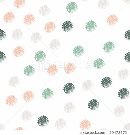 Hand drawn polka dot seamless pattern. - Stock Illustration [39478373 ...