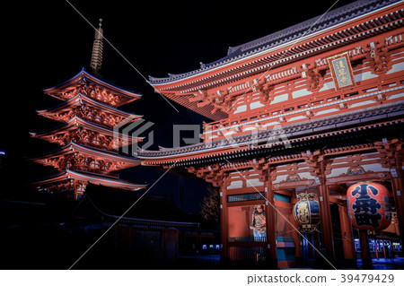 浅草浅草寺之夜 图库照片