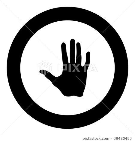 Human hand icon black color in circle 39480493