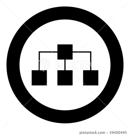 Network icon black color in circle Network icon black color in circle 39480495