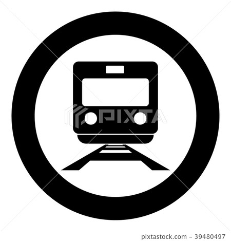 Train icon black color in circle Train icon black color in circle 39480497