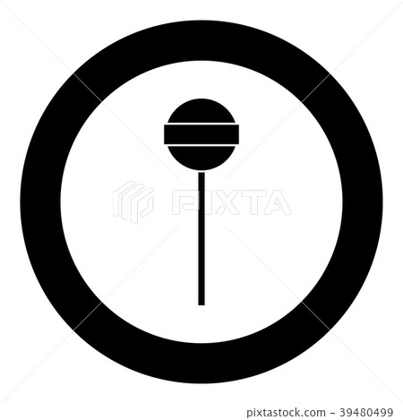 Lollipop icon black color in circle Lollipop icon black color in circle 39480499