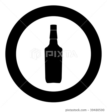 Whisky icon black color in circle Whisky icon black color in circle 39480500