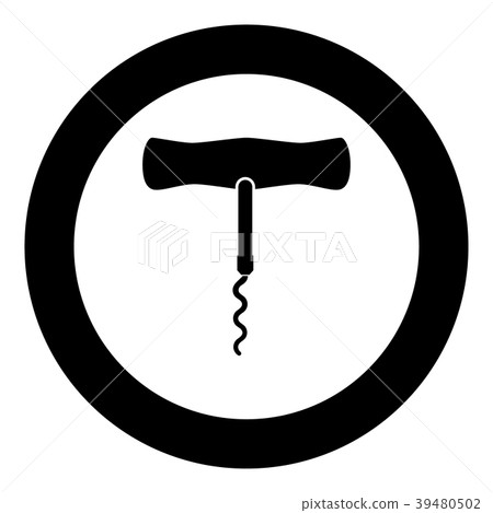 Corkscrew icon black color in circle Corkscrew icon black color in circle 39480502