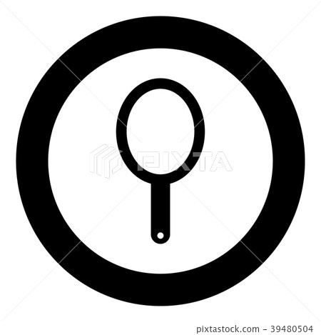 Hand mirror icon black color in circle Hand mirror icon black color in circle 39480504