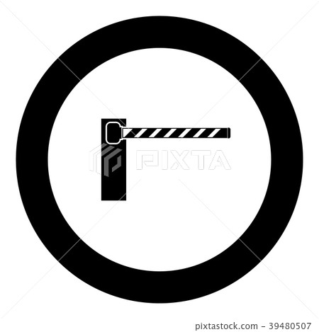 Barrier icon black color in circle Barrier icon black color in circle 39480507