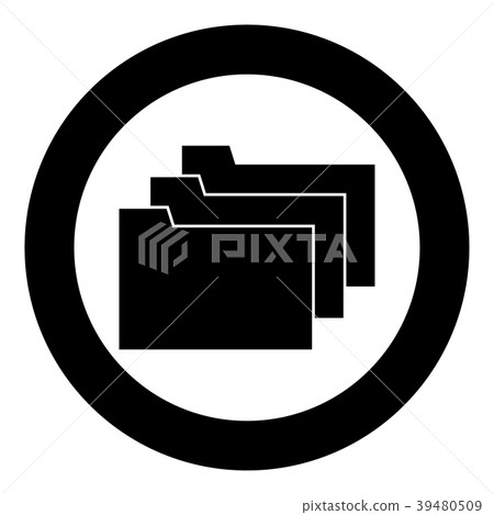 Folders icon black color in circle Folders icon black color in circle 39480509
