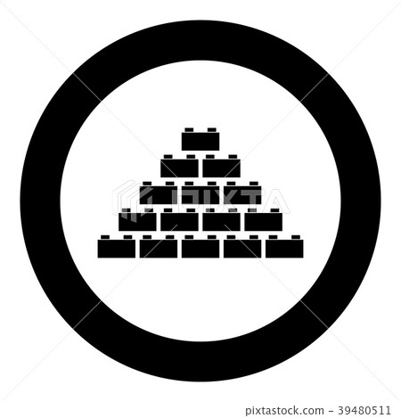 Building block icon black color in circle Building block icon black color in circle 39480511
