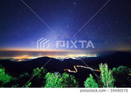 Starry night sky at Monson viewpoint Doi AngKhang Starry night sky at Monson viewpoint Doi AngKhang 39480578