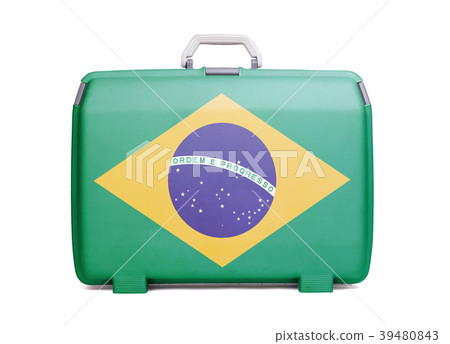 Used plastic suitcase with stains and scratches Used plastic suitcase with stains and scratches 39480843