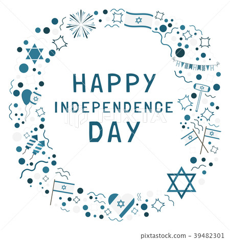 Frame with Israel Independence Day flat icons Frame with Israel Independence Day flat icons 39482301