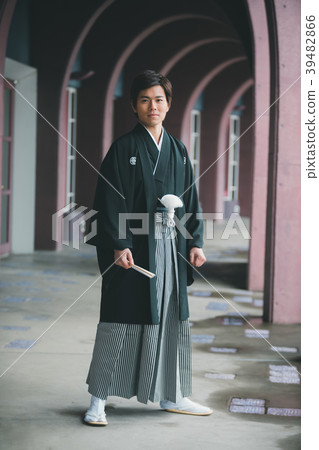 hakama with family crest, gents, male 39482866