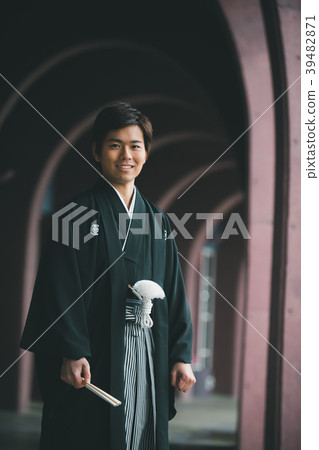hakama with family crest, male, man 39482871