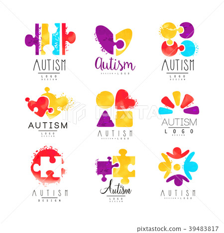 Vector set of multi-colored logo for Autism Vector set of multi-colored logo for Autism 39483817