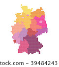 Germany Map of circle shape with  regions colorful 39484243