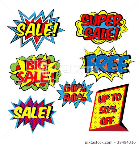 Colorful Pop art comic sale discount promotion Colorful Pop art comic sale discount promotion 39484310