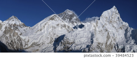 Everest and Nuptse summits from Kala Patthar peak Everest and Nuptse summits from Kala Patthar peak 39484523